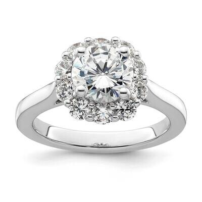 Halo Holds 1.5 Carat 7.5mm Round Center Engagement Ring Mounting 14k White Gold RM2033E-150-CWAA, M…