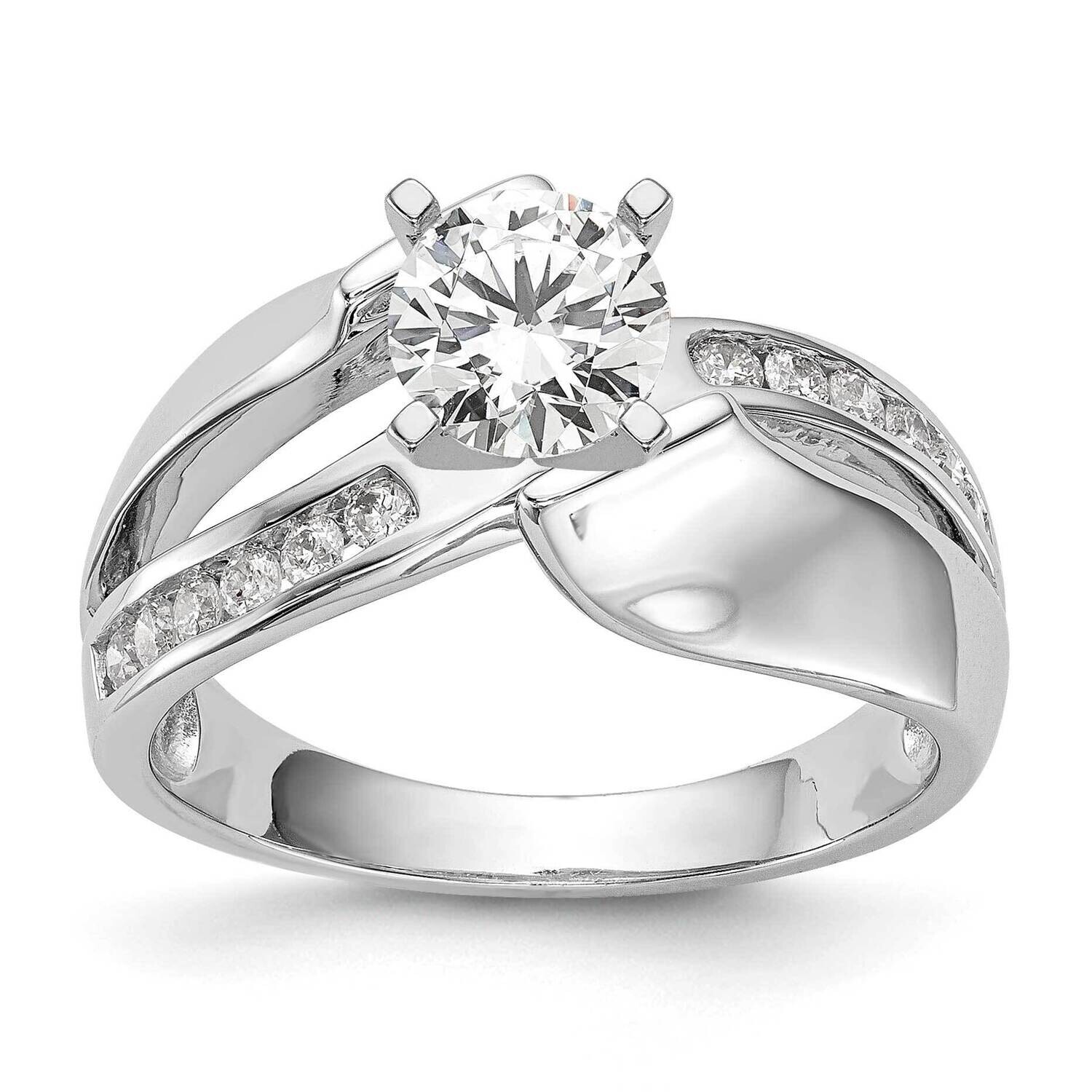 By-Pass Peg Set Engagement Ring Mounting 14k White Gold RM2501E-020-CWAA, MPN: RM2501E-020-CWAA,