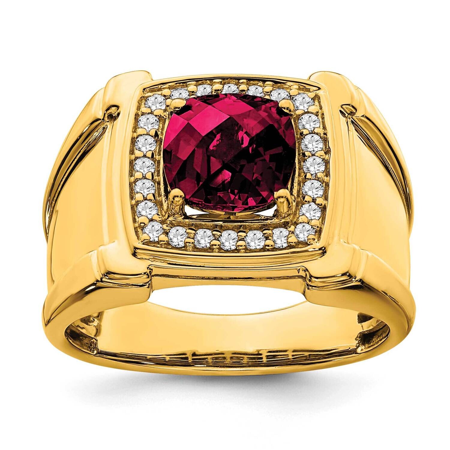 Created Checkerboard Ruby Diamond Mens Ring 14k Gold RM7461-CRU-024-YA, MPN: RM7461-CRU-024-YA, 196…