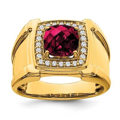 Created Checkerboard Ruby Diamond Mens Ring 14k Gold RM7461-CRU-024-YA, MPN: RM7461-CRU-024-YA, 196…