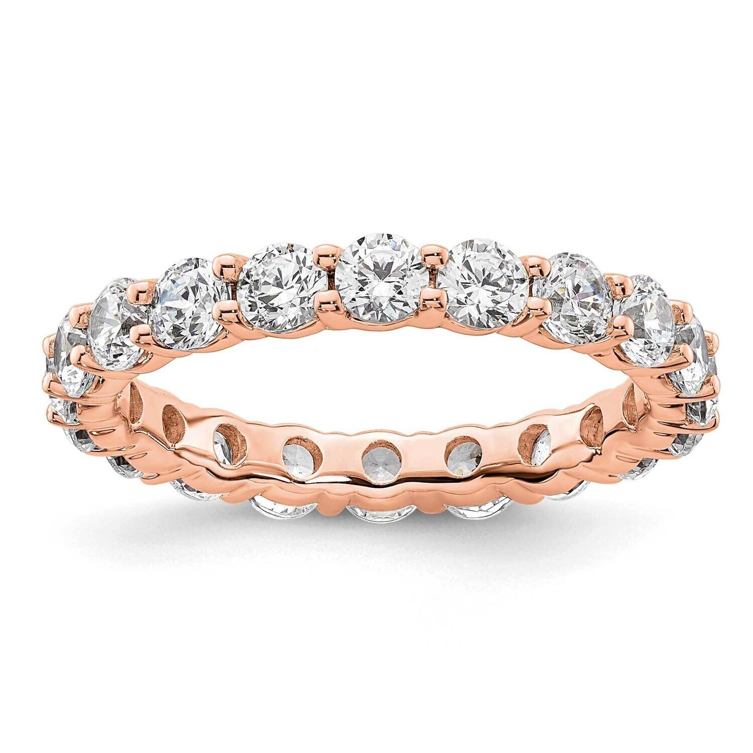 Polished Shared Prong 2 Carat Diamond Complete Eternity Band 14k Rose Gold ET0001-200-6R4, MPN: ET0…