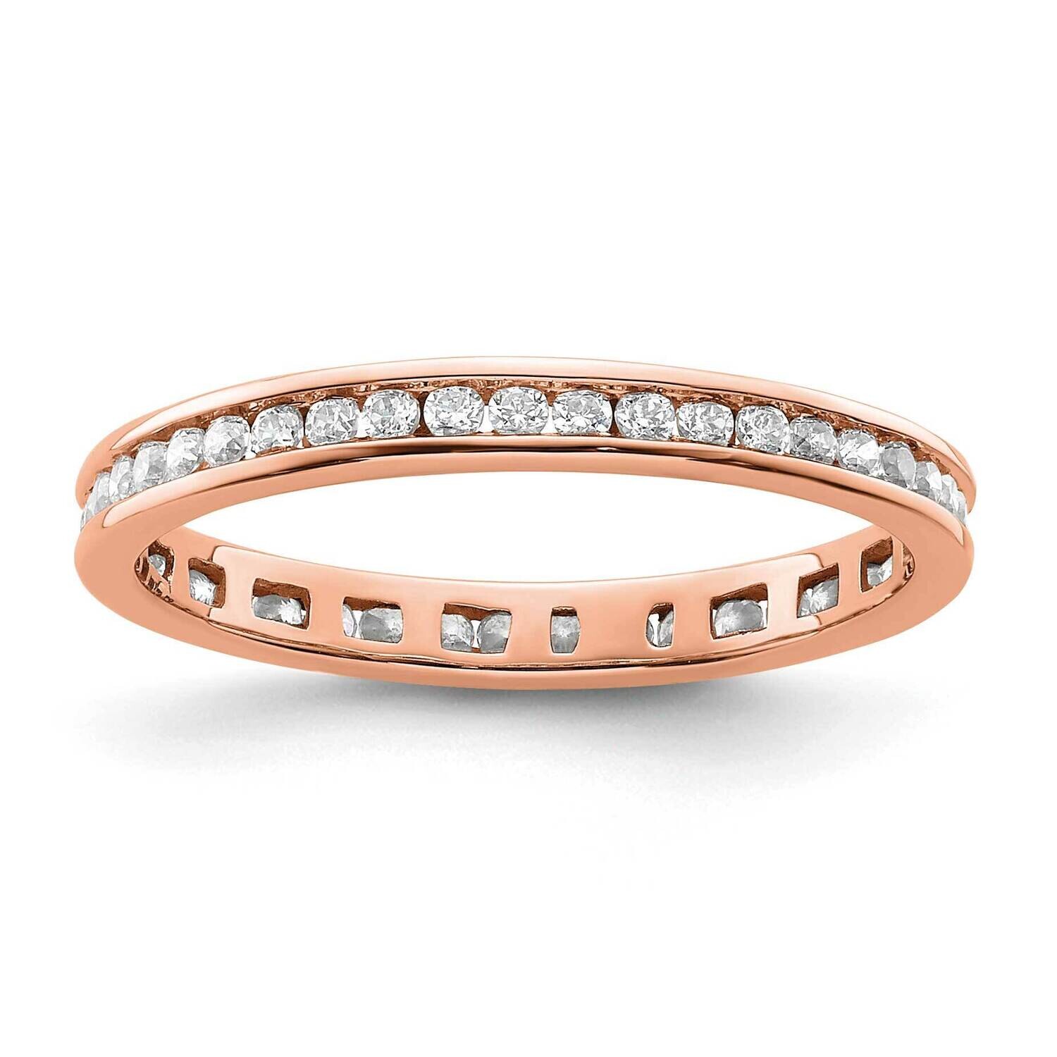 Polished Channel-Set 1/2 Carat Diamond Complete Eternity Band 14k Rose Gold ET0009-050-8R4, MPN: ET…
