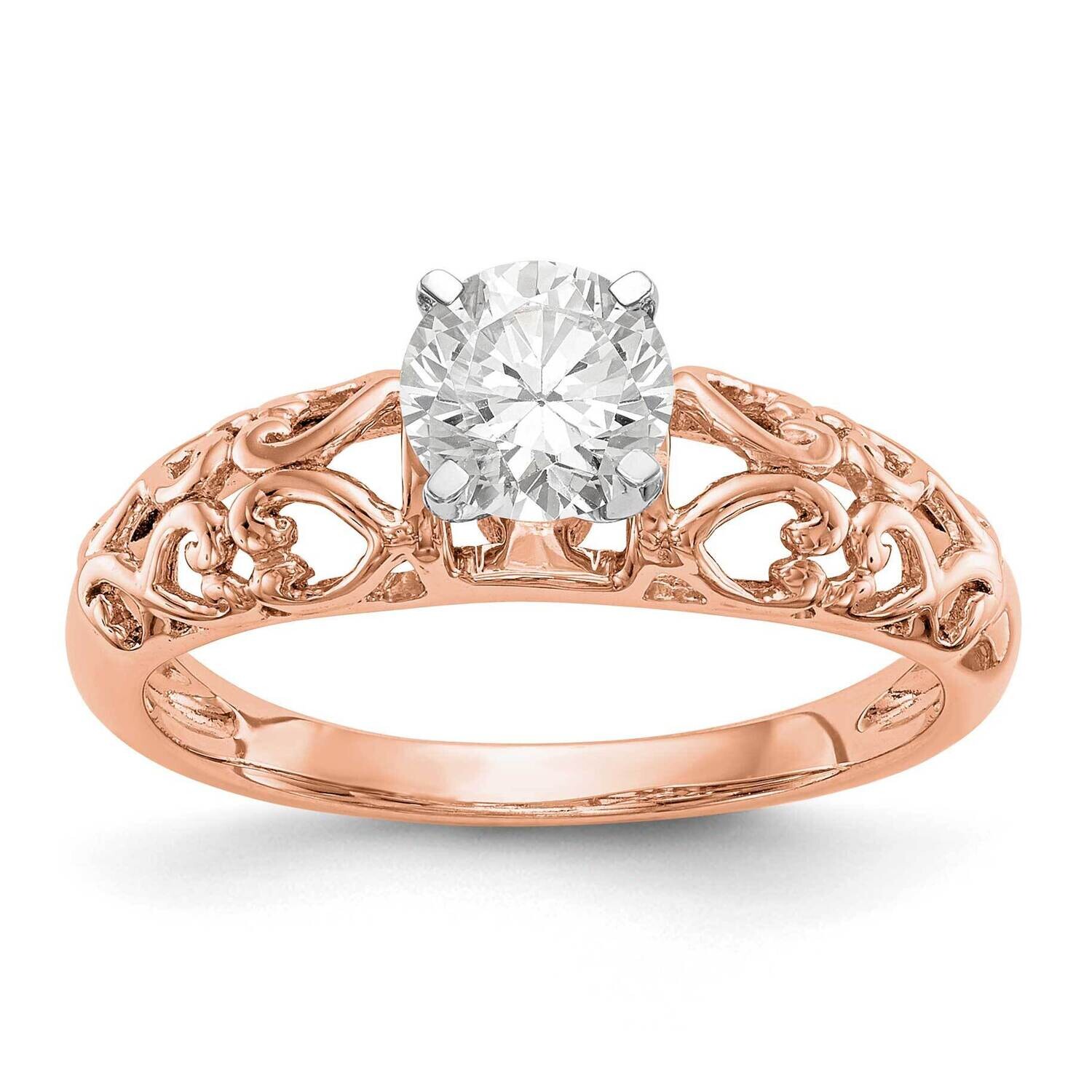 Peg Set Solitaire Engagement Ring Mounting 10k Rose Gold RM1996E-R