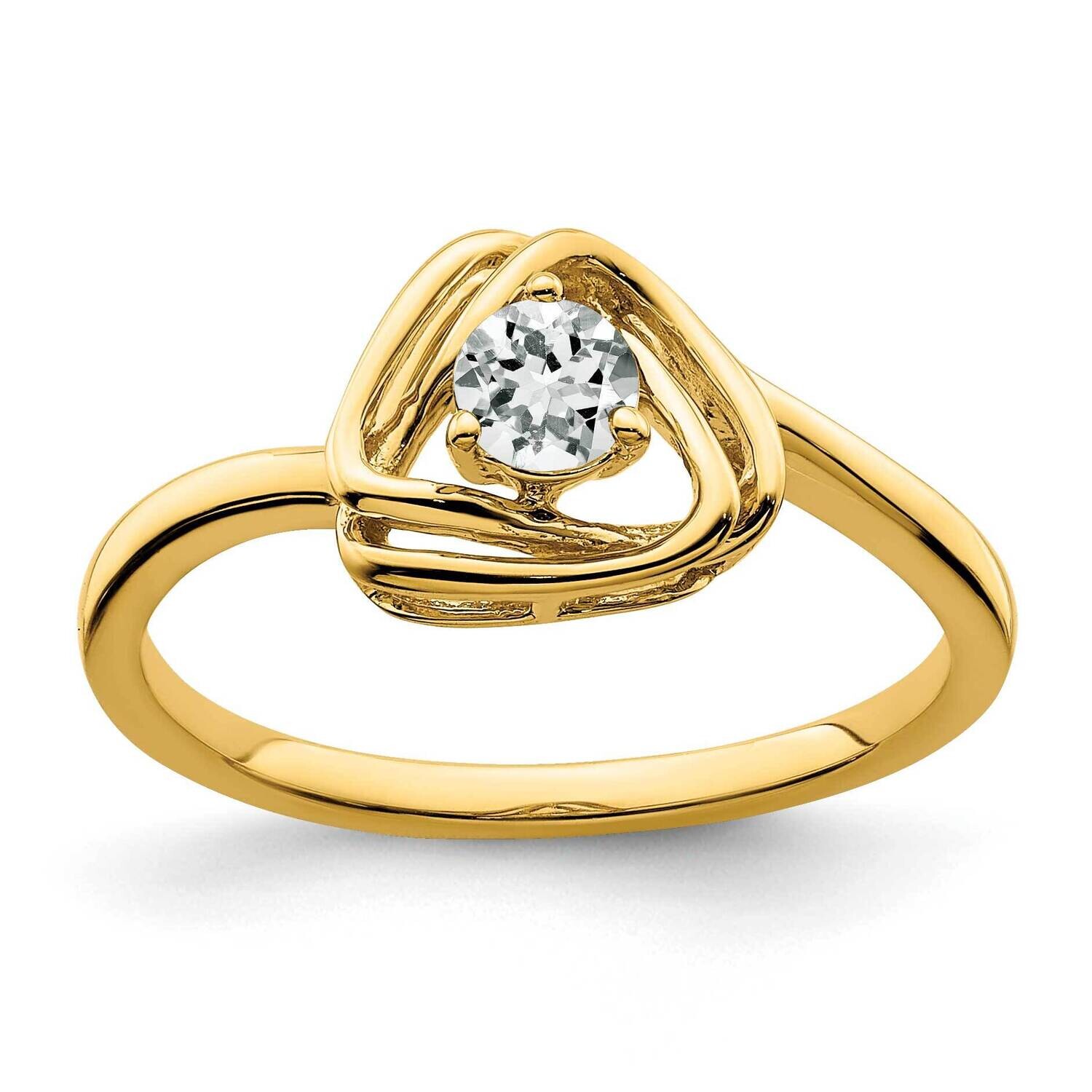 Topaz Triangle Ring 14k White Gold RM7395-WT-Y, MPN: RM7395-WT-Y,