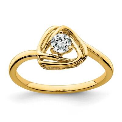 Topaz Triangle Ring 14k White Gold RM7395-WT-Y, MPN: RM7395-WT-Y,