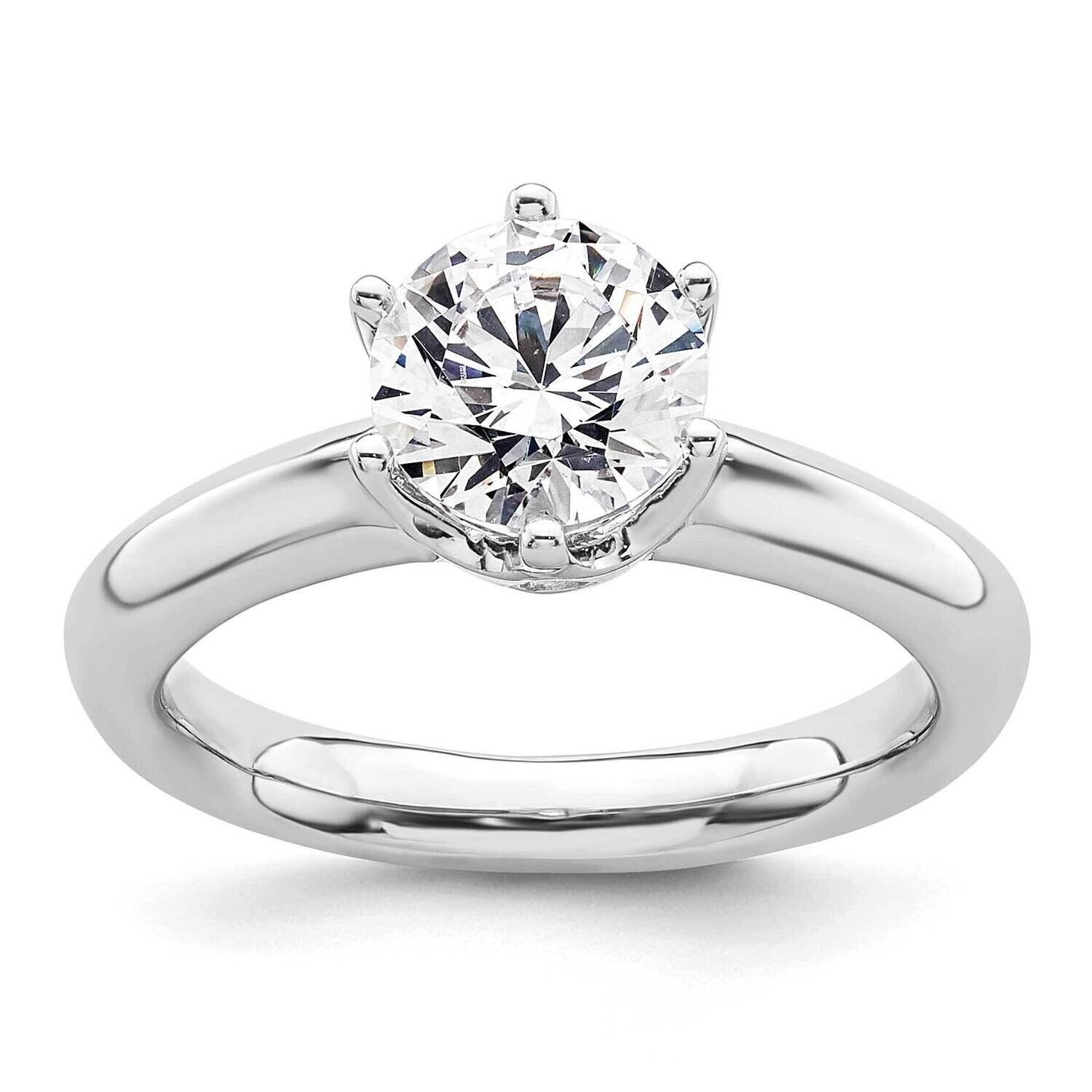 1.5 Carat 7.50 mm 6-Prong Round Solitaire Engagement Ring Mounting 14k White Gold RM1935E-150-CWAA
