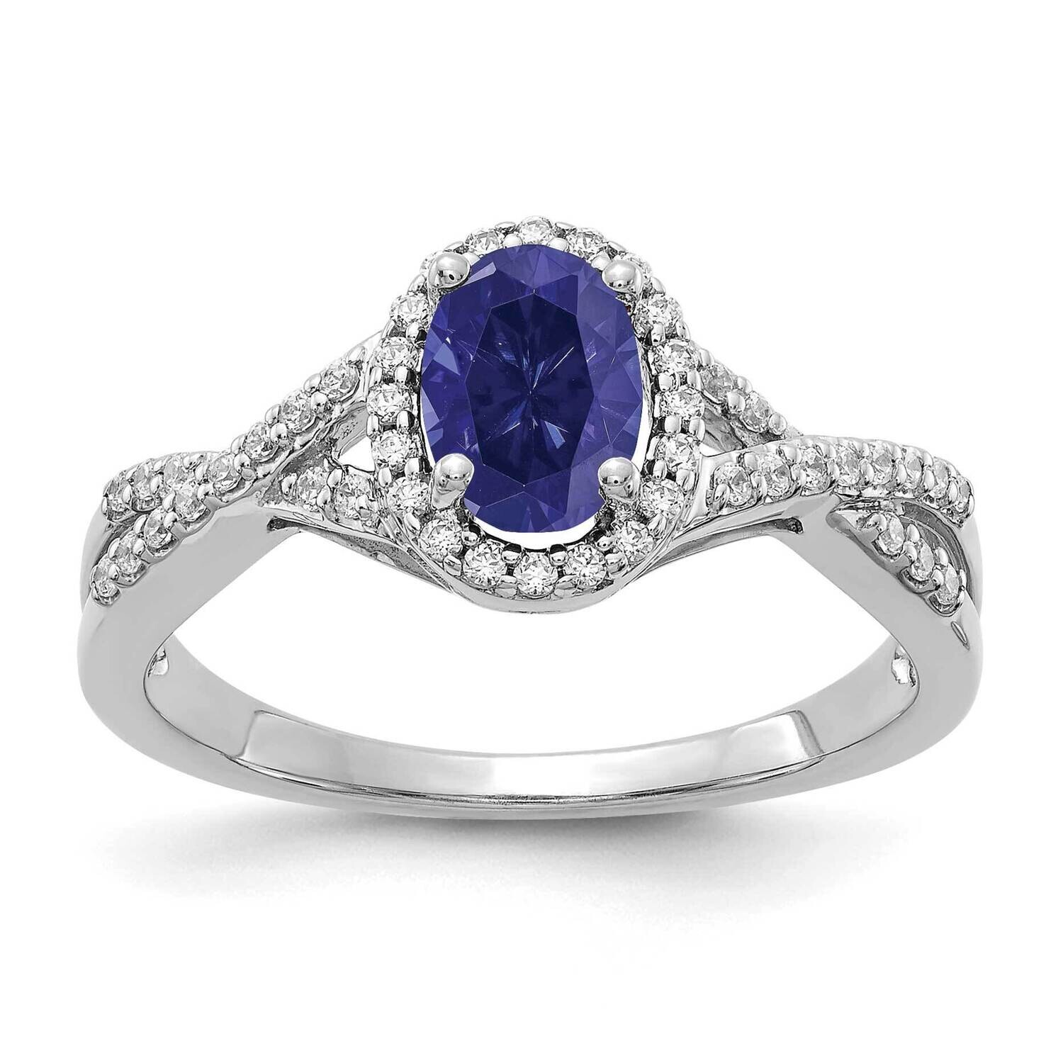 Diamond Cr Sapphire Oval Halo Ring 14k White Gold RM5759-CSA-020-WAA, MPN: RM5759-CSA-020-WAA, 8839…