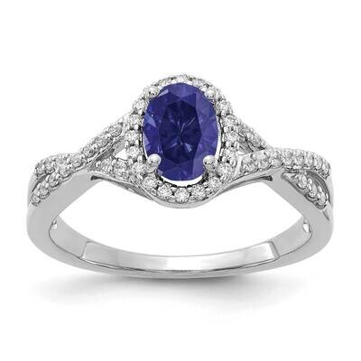 Diamond Cr Sapphire Oval Halo Ring 14k White Gold RM5759-CSA-020-WAA, MPN: RM5759-CSA-020-WAA, 8839…