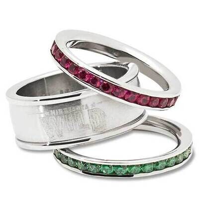 Minnesota Wild Team Logo Crystal Stacked Ring Set Size 6 WIL035CR-SZ6, MPN: WIL035CR-SZ6, 634401794…
