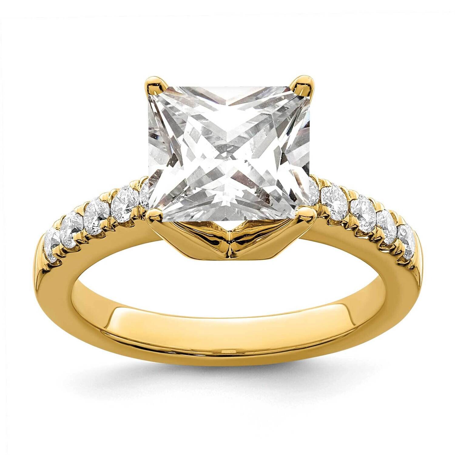 True Origin 3/8 Carat Diamond Vs/Si D E F Semi Mount Princess Engagement Ring 14k Gold RM2636E-200-…