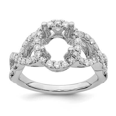 True Origin 1 Carat Diamond Vs/Si D E F Semi Mount Oval Halo Engagement Ring 14k White Gold RM2334E…