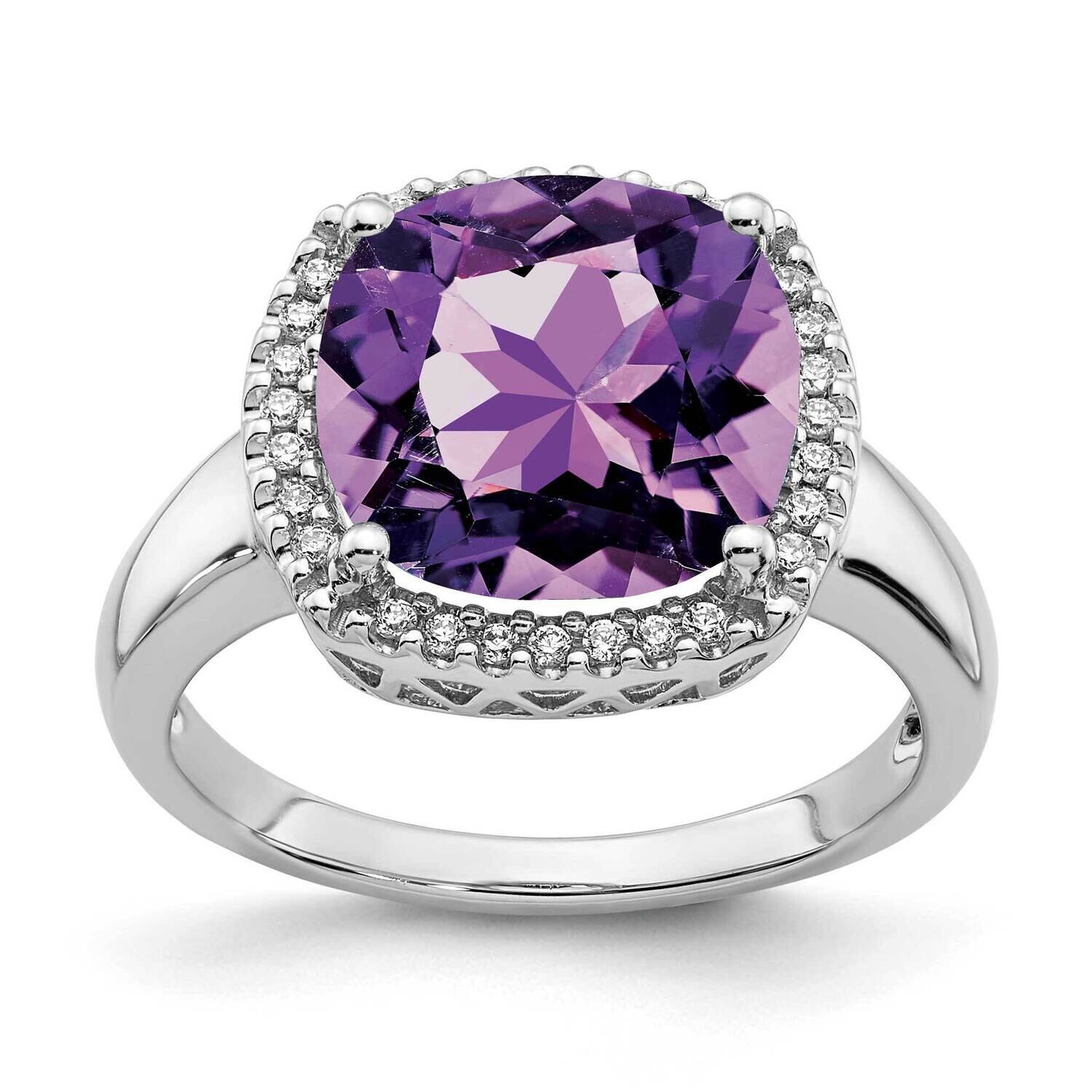 Amethyst Diamond Ring 14k White Gold RM7161-AM-014-WA, MPN: RM7161-AM-014-WA, 191101820540