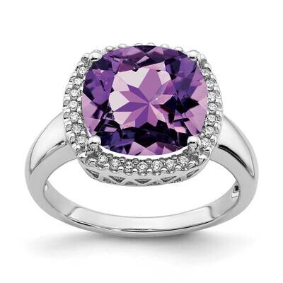 Amethyst Diamond Ring 14k White Gold RM7161-AM-014-WA, MPN: RM7161-AM-014-WA, 191101820540