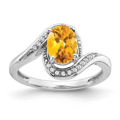 Oval Citrine Diamond Bypass Ring 14k White Gold RM5948-CI-010-WA, MPN: RM5948-CI-010-WA, 8867745476…