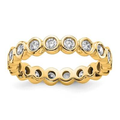 Size 8 Bezel-Set 1 Carat Diamond Complete Eternity Band 14k Polished Gold ET0011-100-8Y4, MPN: ET00…