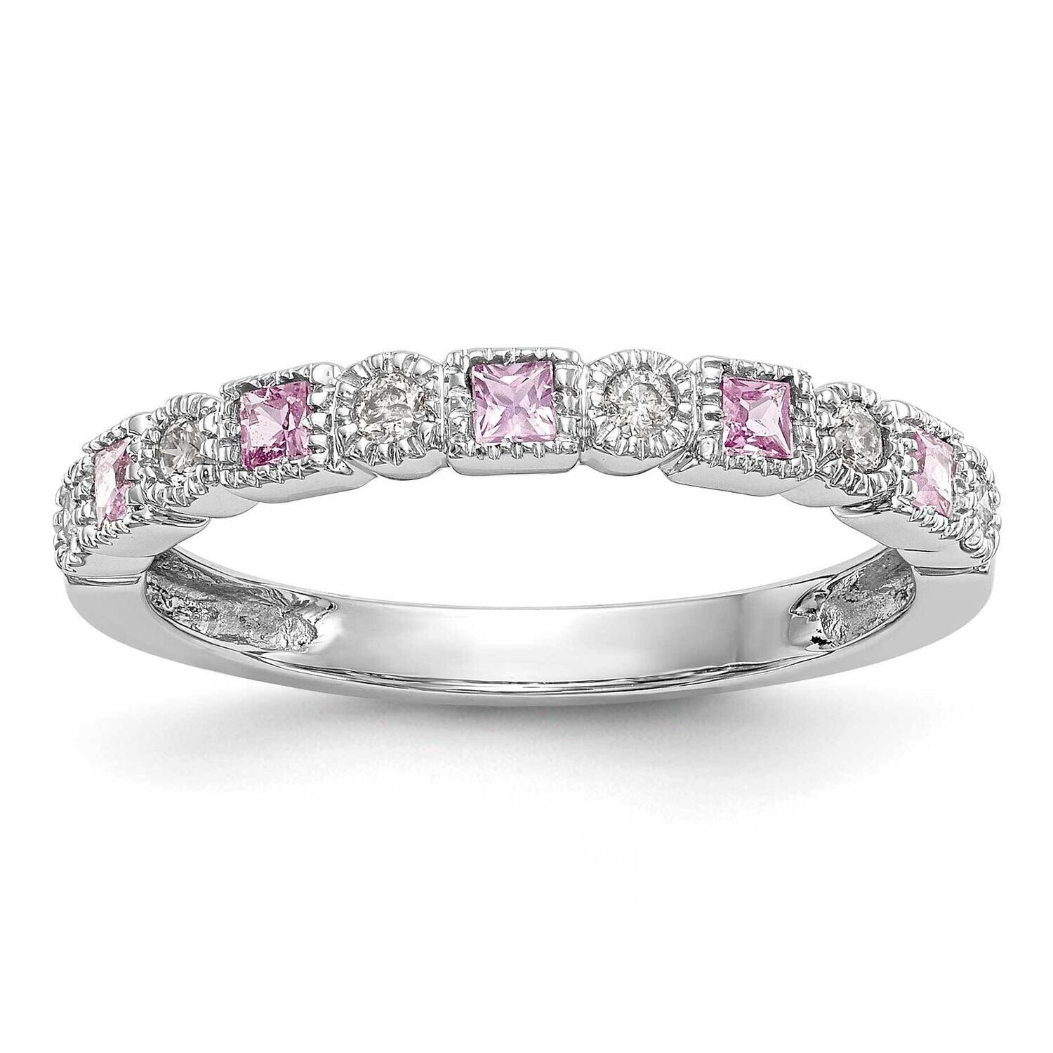 Diamond Pink Sapphire Band 10k White Gold RM3450B-PSAP-010-1WAA, MPN: RM3450B-PSAP-010-1WAA,