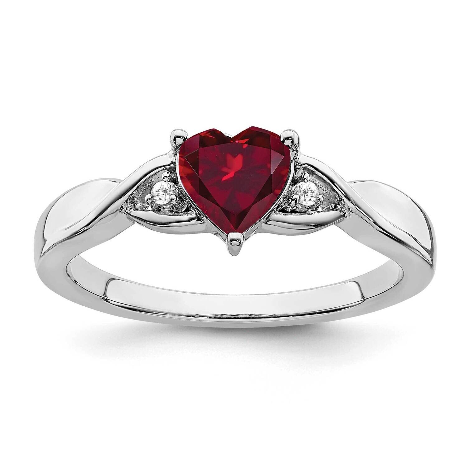 Created Ruby Diamond Ring Sterling Silver Rhodium-Plated RM7413-CRU-002-SSA, MPN: RM7413-CRU-002-SS…
