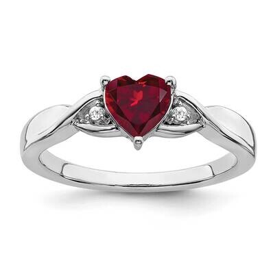 Created Ruby Diamond Ring Sterling Silver Rhodium-Plated RM7413-CRU-002-SSA, MPN: RM7413-CRU-002-SS…