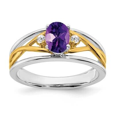 Amethyst Diamond Ring 14k Two-Tone Gold RM5959-AM-006-WYA, MPN: RM5959-AM-006-WYA, 886774554730