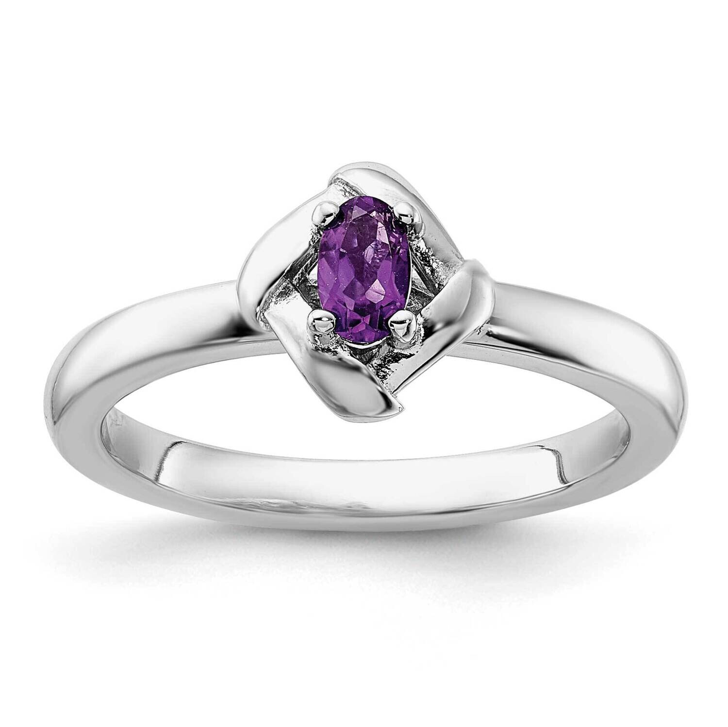 Stackable Expressions Amethyst Ring Sterling Silver QSK1281, MPN: QSK1281,