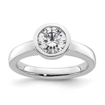 1.25 Carat 7.00 mm Bezel Round Solitaire Engagement Ring Mounting 14k White Gold RM1952E-125-CWAA, …
