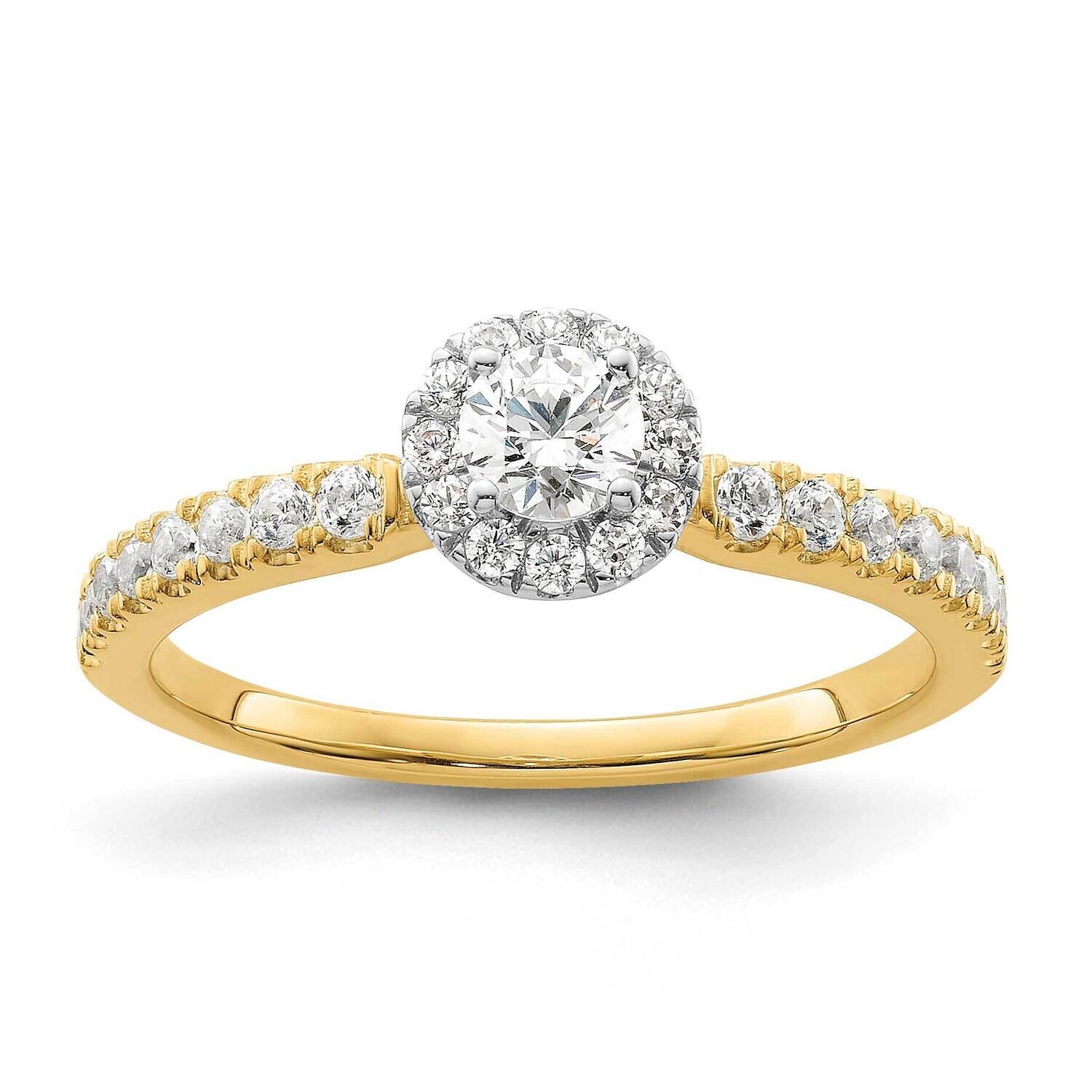 Diamond Two Promises Halo Complete Eng Ring 14k Two-Tone Gold RM9215E-025-WYAA, MPN: RM9215E-025-WY…