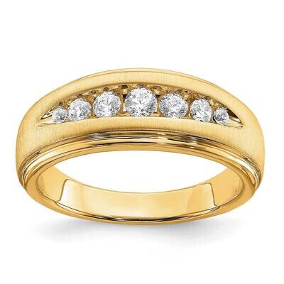 Diamond Si1/Si2 G H I Double Miligrain Mens Ring 14k Gold RM6682-050-YAA, MPN: RM6682-050-YAA, 8839…