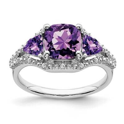 Amethyst Diamond Ring 14k White Gold RM7159-AM-007-WA, MPN: RM7159-AM-007-WA, 191101819612