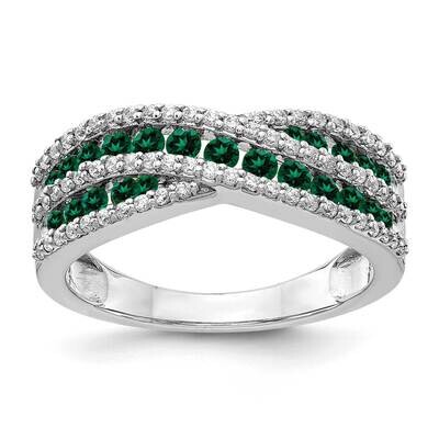 Diamond Cr Emerald Twist Ring 14k White Gold RM3847-CEM-033-WAA, MPN: RM3847-CEM-033-WAA, 883957902…