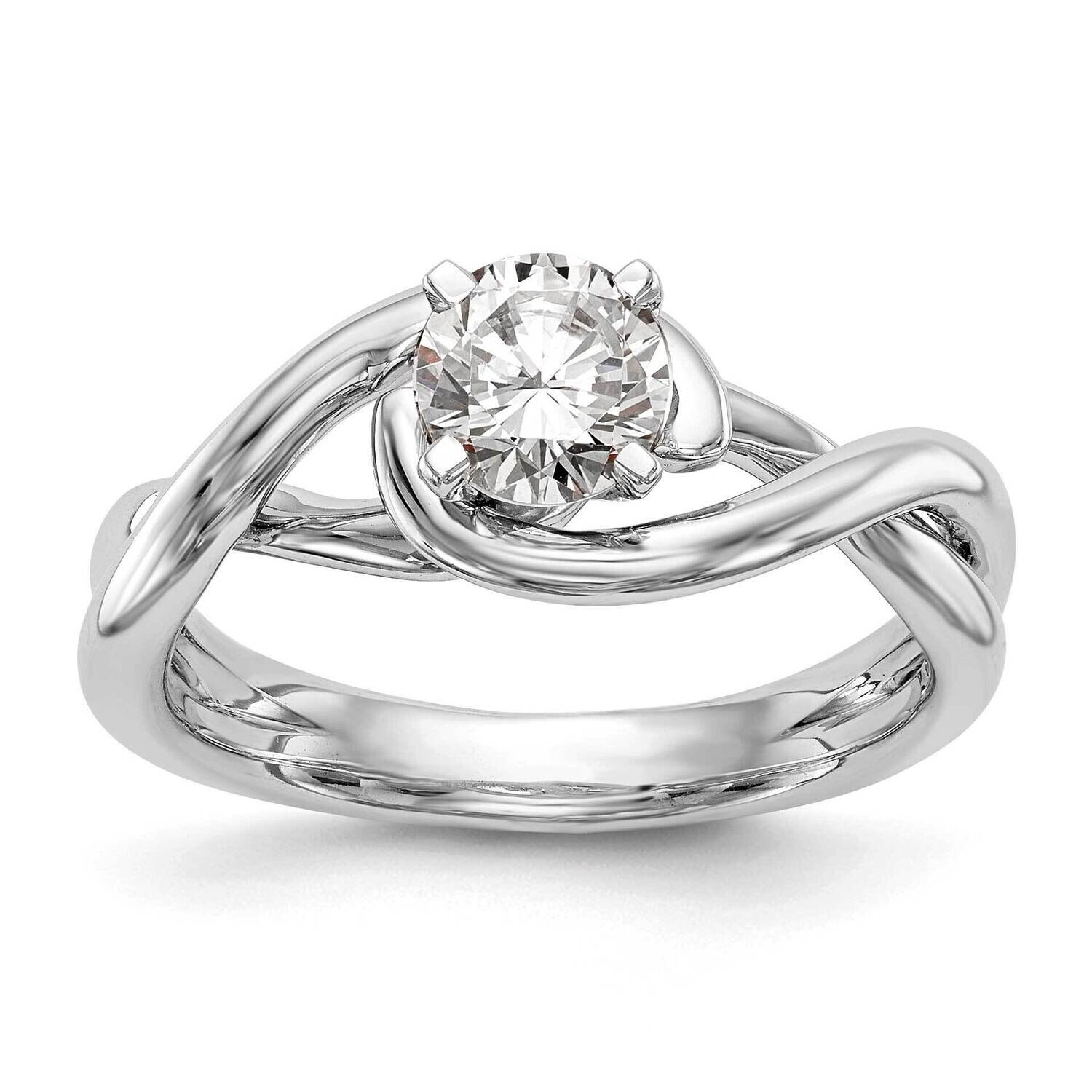 Peg Set Twist Solitaire Engagement Ring Mounting 14k White Gold RM1999E-CWAA