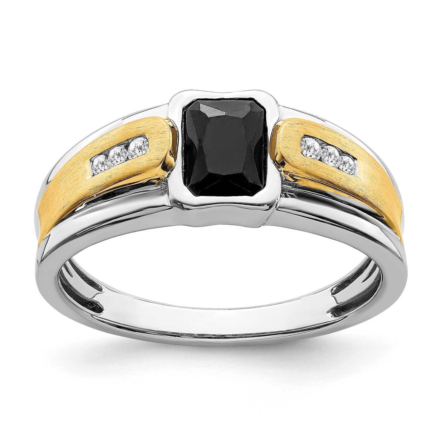 Onyx Diamond Mens Ring 14k Two-Tone Gold RM5952-OX-009-WYA, MPN: RM5952-OX-009-WYA, 196904095218