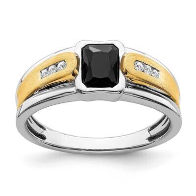 Onyx Diamond Mens Ring 14k Two-Tone Gold RM5952-OX-009-WYA, MPN: RM5952-OX-009-WYA, 196904095218