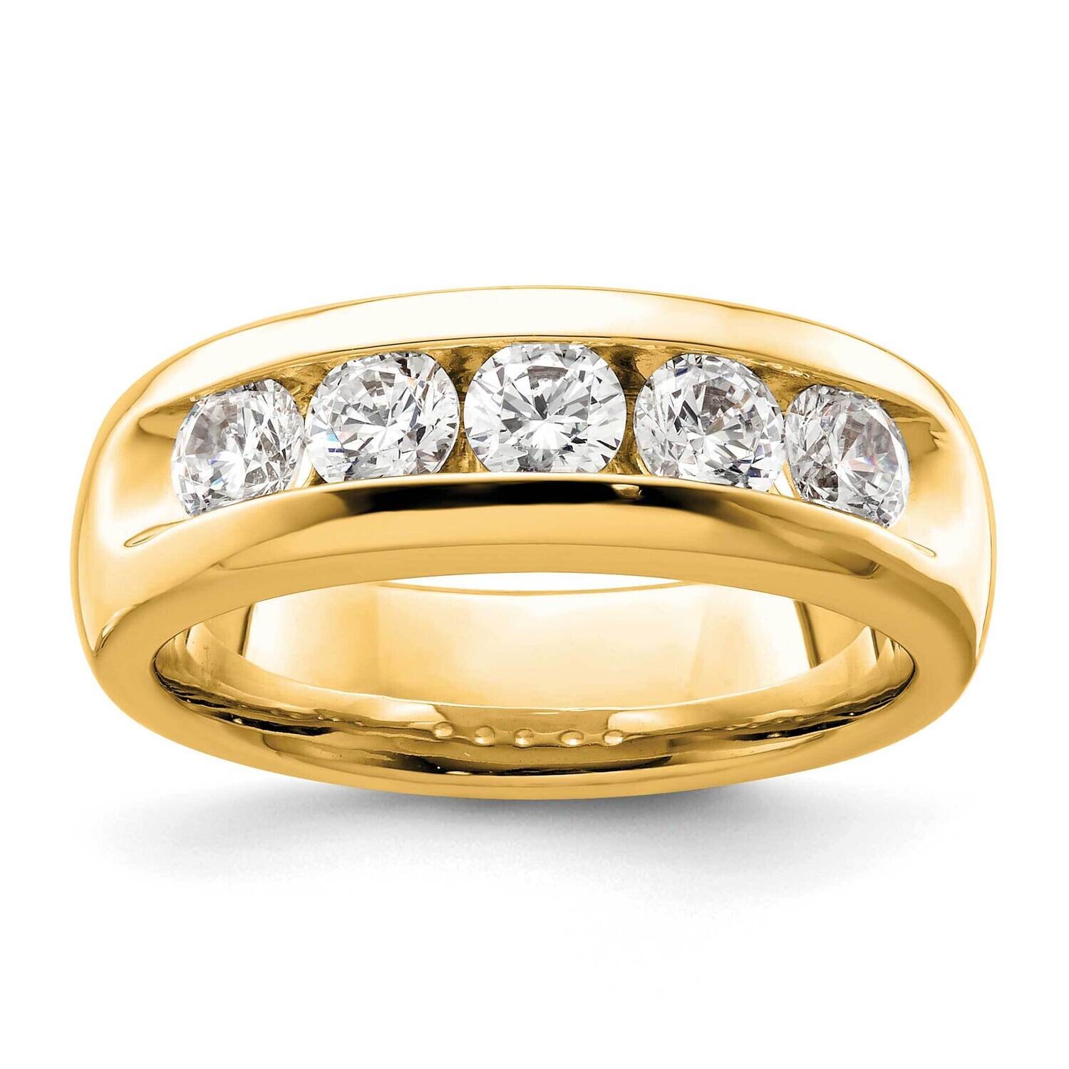 5-Stone Holds 5-3.7mm Round Open Channel Band Ring Mounting 14k Gold RM3282B-100-YAA, MPN: RM3282B-…