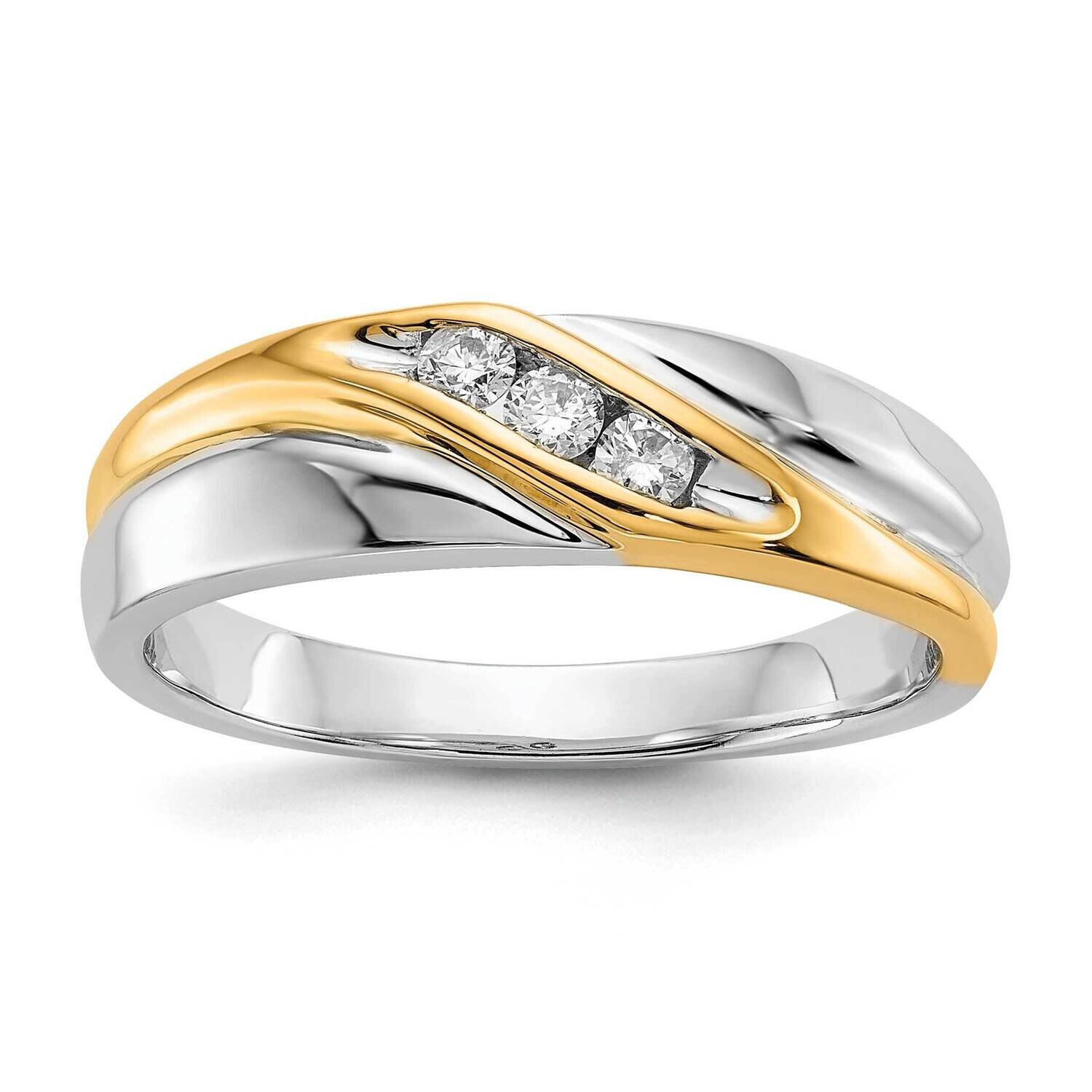 Diamond Mens Ring 10k Two-Tone Gold RM5809-016-1WYA
