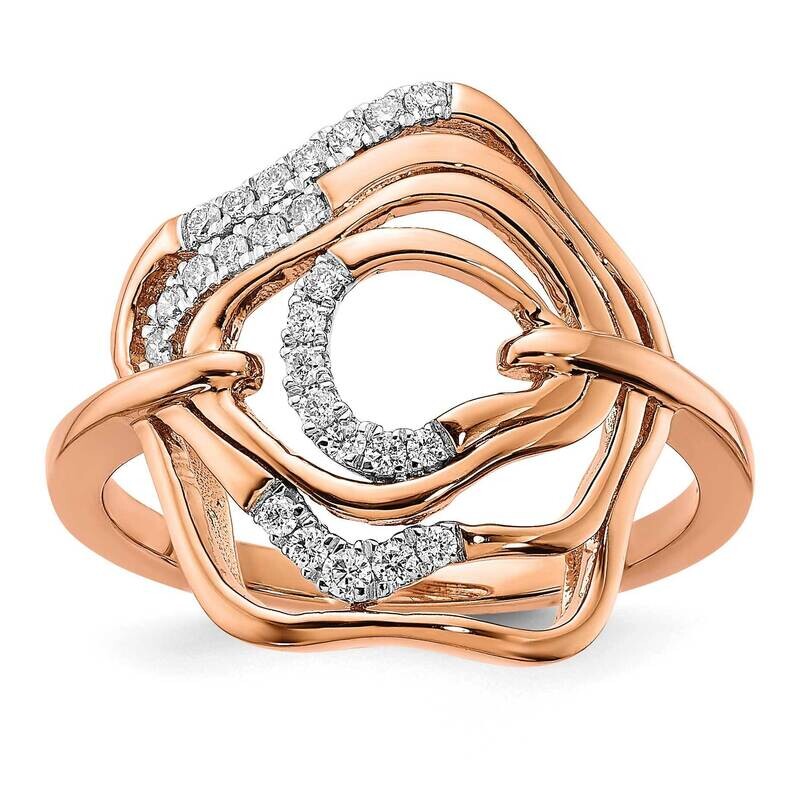 Polished Diamond Fancy Swirl Ring 14k Rose Gold RM6876-016-RA
