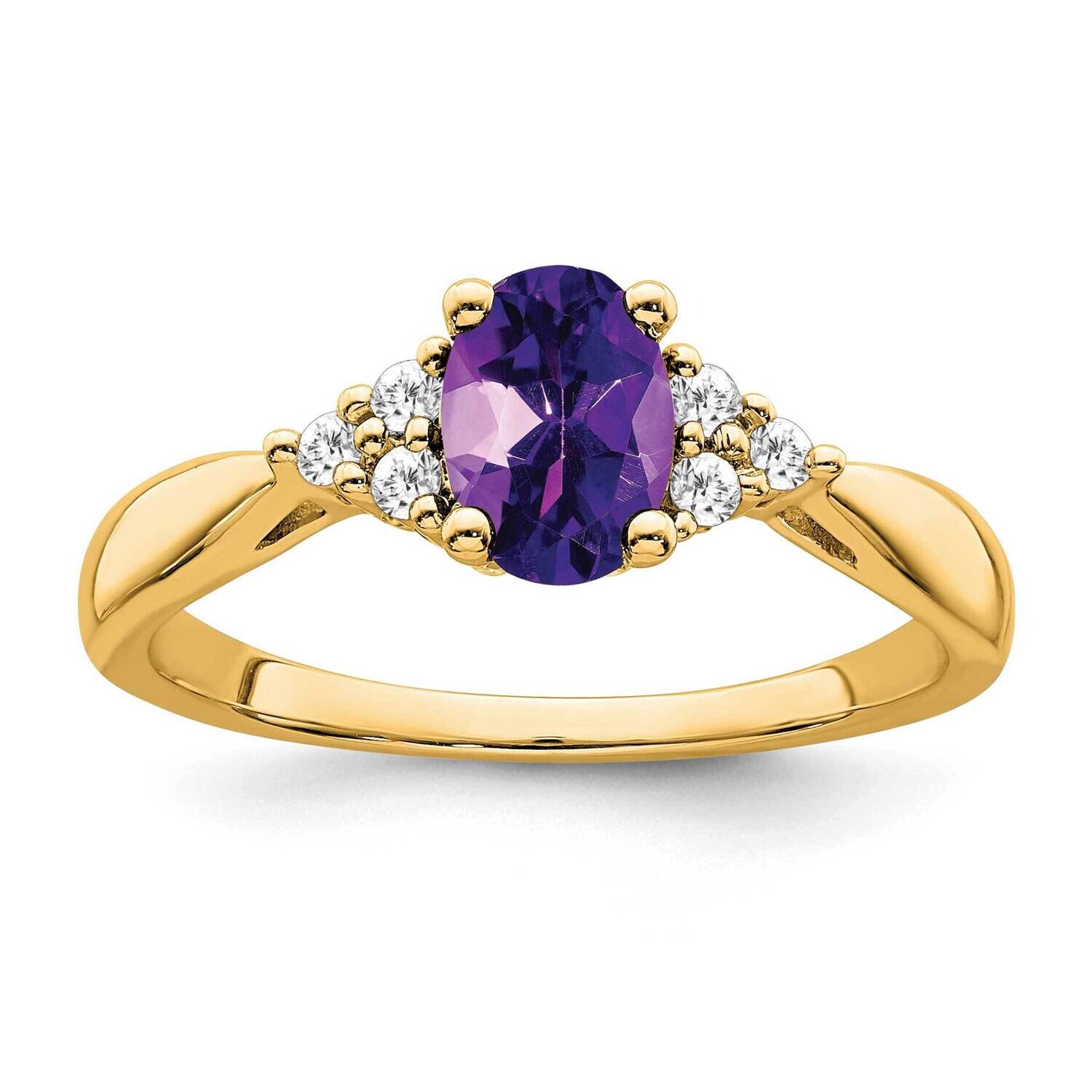 Amethyst Diamond Ring 14k Gold RM7118-AM-012-YA, MPN: RM7118-AM-012-YA, 191101816529