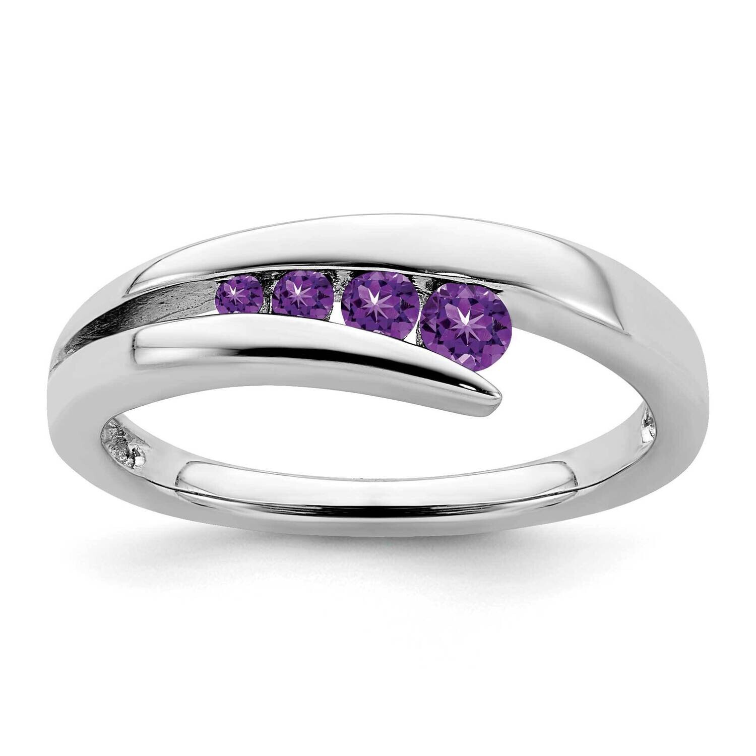 Amethyst 4-Stone Ring 10k White Gold RM7112-AM-1W, MPN: RM7112-AM-1W, 191101815171