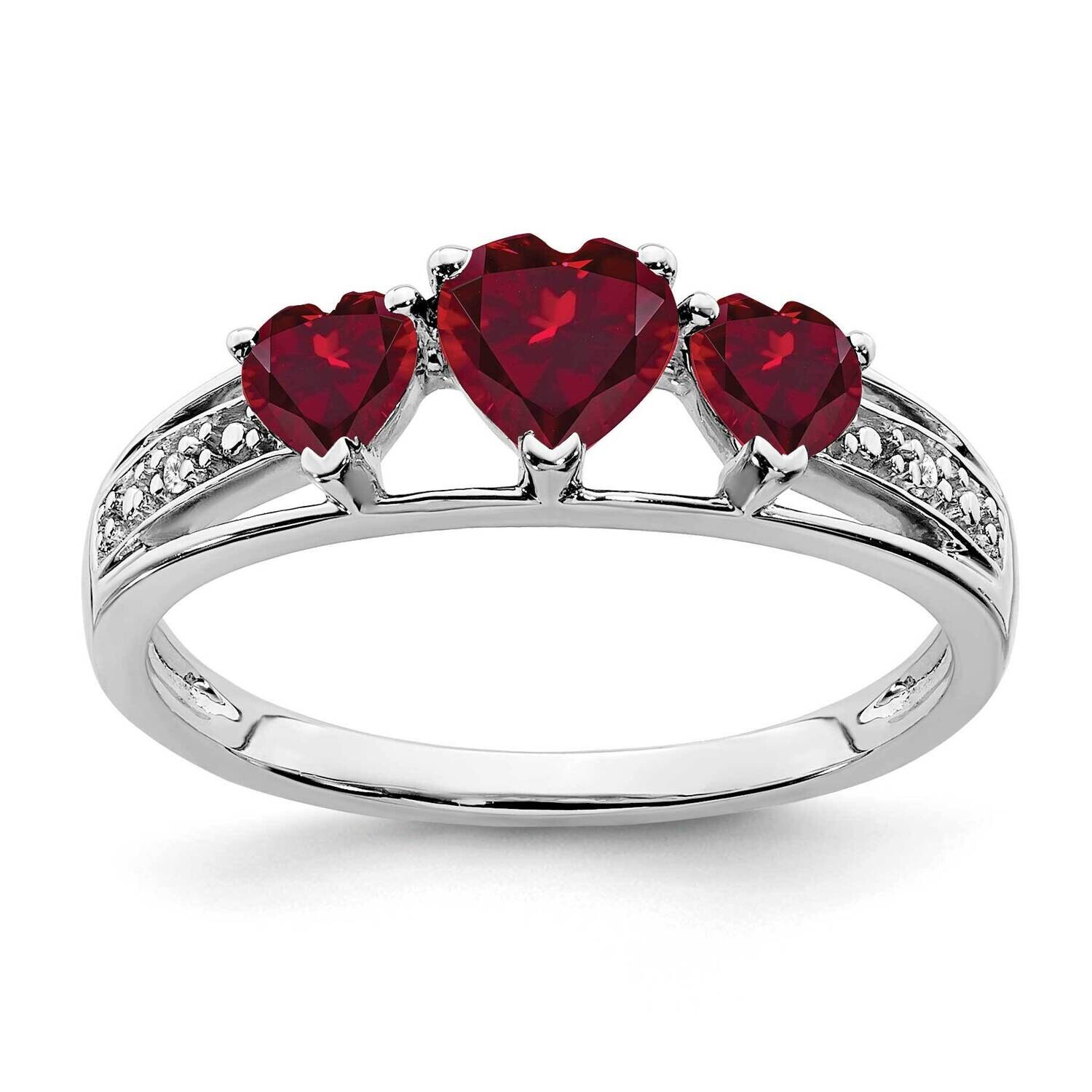 Cr. Ruby Diamond Heart Ring 14k White Gold RM7155-RU-001-WA, MPN: RM7155-RU-001-WA, 191101818448