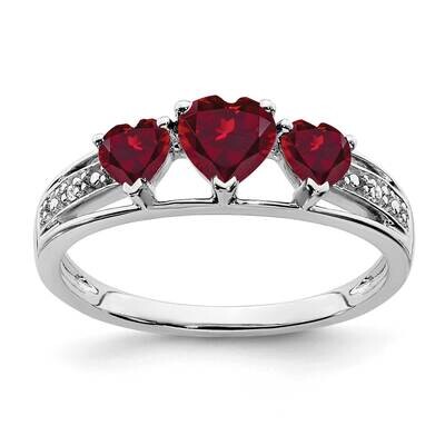 Cr. Ruby Diamond Heart Ring 14k White Gold RM7155-RU-001-WA, MPN: RM7155-RU-001-WA, 191101818448