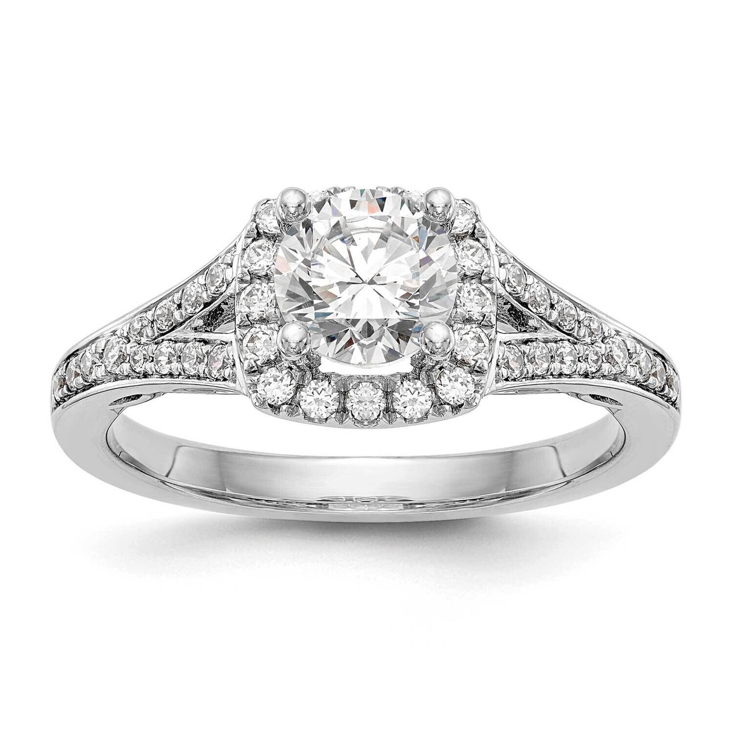 Diamond Semi-Mount Halo Engagement Ring 14k White Gold RM2227E-100-WAA, MPN: RM2227E-100-WAA,
