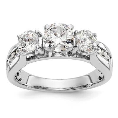 Peg Set 3-Stone Engagement Ring Mounting 14k White Gold RM2978E-075-CWAA, MPN: RM2978E-075-CWAA,