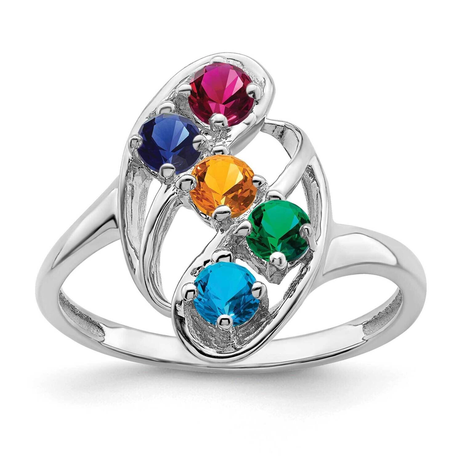 Polished 5-Stone Mothers Ring Mounting 14k White Gold XMR3_5W, MPN: XMR3_5W, 883957517933
