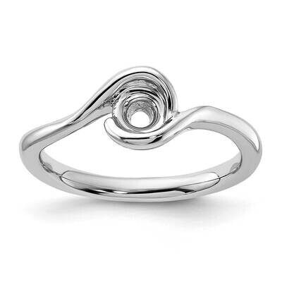 1/2 Carat 5.20 mm Half-Bezel Bypass Round Solitaire Engagement Ring Mounting 14k White Gold RM1955E…