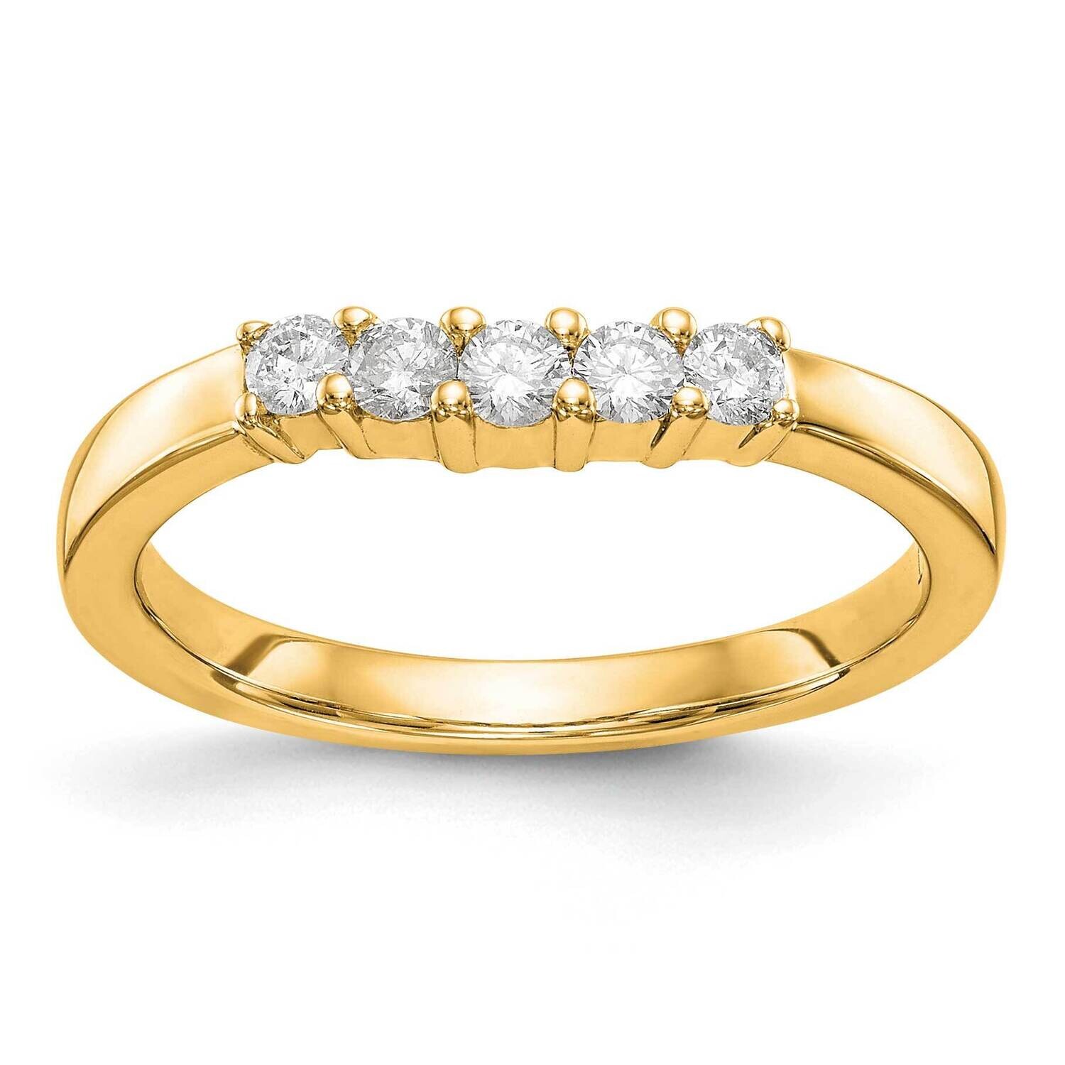 5-Stone Shared Prong Holds 5-2.4mm Round Diamond Band Ring Mounting 14k Gold RM3291B-030-YAA, MPN: …