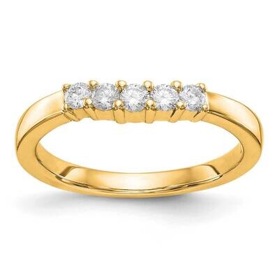5-Stone Shared Prong Holds 5-2.4mm Round Diamond Band Ring Mounting 14k Gold RM3291B-030-YAA, MPN: …