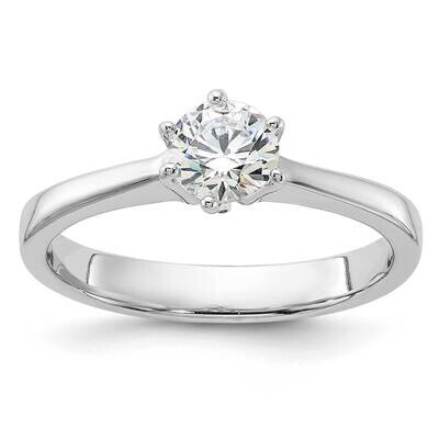 5mm Round CZ 6-Prong Engagement Ring Sterling Silver Rhodium-Plated QR7585, MPN: QR7585,