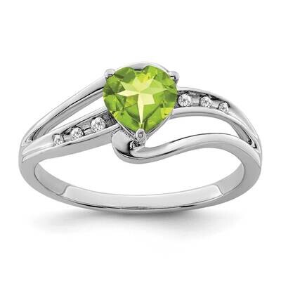 Peridot Diamond Ring Sterling Silver Rhodium-Plated RM7401-PE-004-SSA, MPN: RM7401-PE-004-SSA,