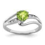 Peridot Diamond Ring Sterling Silver Rhodium-Plated RM7401-PE-004-SSA, MPN: RM7401-PE-004-SSA,