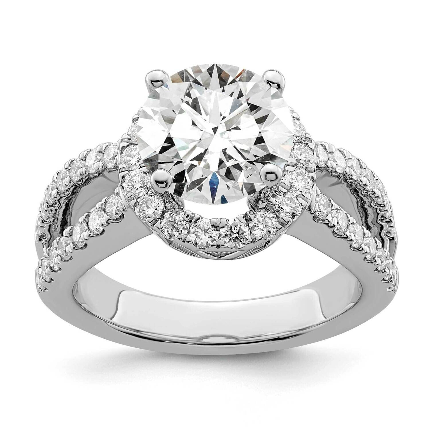 True Origin 7/8 Carat Diamond Vs/Si D E F Semi Mount Round Halo Engagement Ring 14k White Gold RM21…