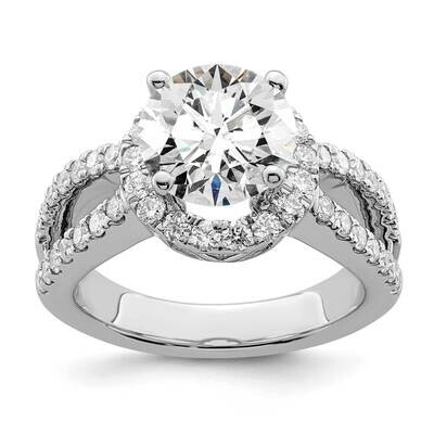 True Origin 7/8 Carat Diamond Vs/Si D E F Semi Mount Round Halo Engagement Ring 14k White Gold RM21…